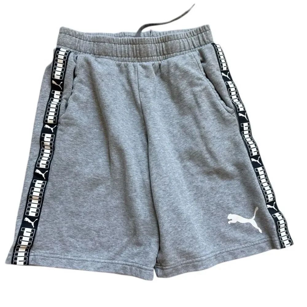 Mens Puma ESS+ Tape Shorts 9" TR Medium Gray Pull-On Athletic Shorts - Sz S